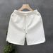 Men's Clothing Designed Rhombus Pattern White Shorts Handsome Five Quarter Pants Summer Home Wear Half Pants_viptrois.com