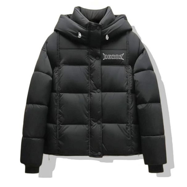 Men's Clothing Autumn And Winter Hero Letter Short Hooded Loose Puffer Jacket Thickened Warm Down Cotton Coat_viptrois.com