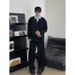 Collar Sweatshirt For Men And Women In Autumn, Contrasting Colors, Polo Collar Long Sleeved Pullover_viptrois.com