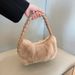 Women's Bags Autumn And Winter New Style Twisted Woven Versatile High End Plush Bag Simple Crossbody Handbag Female Fashion_viptrois.com