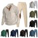 Men's Clothing Autumn Casual Stand-Up Collar Corduroy Sweatshirt & Pants Set - Soft Cotton Blend, Stylish & Comfortable, Multiple Colors Available_viptrois.com