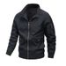 Men's Clothing Windproof Breathable Lightweight Nylon Jacket - Breathable Windproof Stand Collar Coat For Spring & Autumn (Black, Khaki, Army Green)_viptrois.com