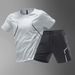 Men's Clothing Ice Silk Quick Drying Clothes Fitness T Shirt Running Short Sleeved Shorts Training Clothes_viptrois.com