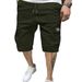 Men's Summer Workwear Casual Shorts European Size Five Point Drawstring Loose Straight Leg With Multi Pockets Solid Color Trendy Brand_viptrois.com