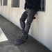 High Street Black Fashion Trend Men's Slim Fit Stretch Design Wholesale Jeans For Men_viptrois.com