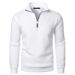 Pure New Stand Collar Casual Men's Solid Color Fashion Pullover Sweatshirt_viptrois.com