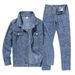 Men's Clothing Denim Jacket Men's Fashion Brand Spring And Autumn Hip Hop Loose Casual Couple Workwear Ins Long Sleeve Jacket Long Pants Suit_viptrois.com