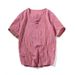 Men's Clothing Linen Cotton Thin Short Sleeved T Shirt_viptrois.com