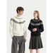 Fair Isle Knit Sweater - Breathable Cotton Blend, Comfortable Crewneck Pullover For Men & Women, Loose Fit Casual Wear_viptrois.com