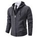 Men's Clothing Men's Fleece-Lined Hooded Sweater - Winter Knit Jacket (Black/Charcoal/Navy/Brown/Light Grey, M-3XL)_viptrois.com