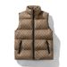 Men's Reversible Fleece Vest, Winter Warm Sleeveless Jacket, Lightweight Padded Vest For Casual Wear, Zipper Front, Stand Collar, Plus Size Available_viptrois.com