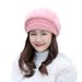 Outdoor Knitted With Fleece Lining, Thickened Beret, Korean Style Hat, Rabbit Fur For Women, Winter Warm Hat_viptrois.com