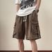 Men's Clothing Summer New Version Ins Solid Color Loose Casual Pants Fashionable Multi Pocket Five_viptrois.com