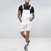 Men's Clothing Retro Men's Denim White Circle Hem Shorts Overalls_viptrois.com