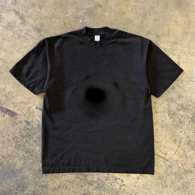 Oversized Vaporwave Puppy Print T-Shirt Heavy Cotton Unisex Y2K Aesthetic Loose Fit Top 250gsm_viptrois.com