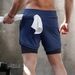 Men's Clothing Double Layer Trendy Brand Breathable Quick Drying Sports Pants Men's Summer Quick Drying Fitness Sports Shorts_viptrois.com