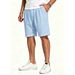 Men's Solid Color Five Point Shorts Casual Business Style Breathable Linen Loose Fit Straight Leg Summer Trousers_viptrois.com