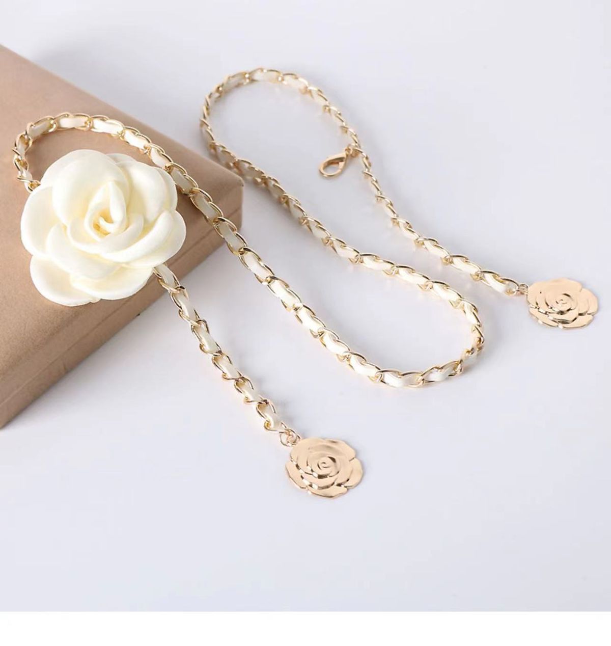 New sweet Camellia dress waist chain suit pants chain Joker a generation of hair_viptrois.com