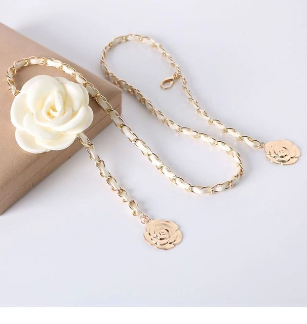 New sweet Camellia dress waist chain suit pants chain Joker a generation of hair_viptrois.com