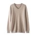 Nordmann Autumn Winter Men's V-Neck Long Sleeve Knitted Loose Simple Solid Color Cashmere Sweater Base Layer_viptrois.com