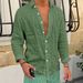 Men's Clothing Men's Shirt Linen Shirt Summer Shirt Beach Shirt Solid Color Casual Daily Long Sleeve Lapel Spring Summer Clothing_viptrois.com