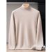 Nordmann 100% Pure Cashmere Men's Turtleneck Solid Color Loose Knitted Base Shirt Business Casual Airy High Turn Collar Sweater_viptrois.com