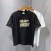 2025 Simple New Fashion Letter Printing Loose Casual Versatile Short-sleeved T-shirt Summer New Men's Top_viptrois.com