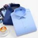 Men's Fleece-Lined Stretch Dress Shirt – Winter Warm Business Casual Shirt With Thick Inner Flannel For Office & Smart Wear_viptrois.com