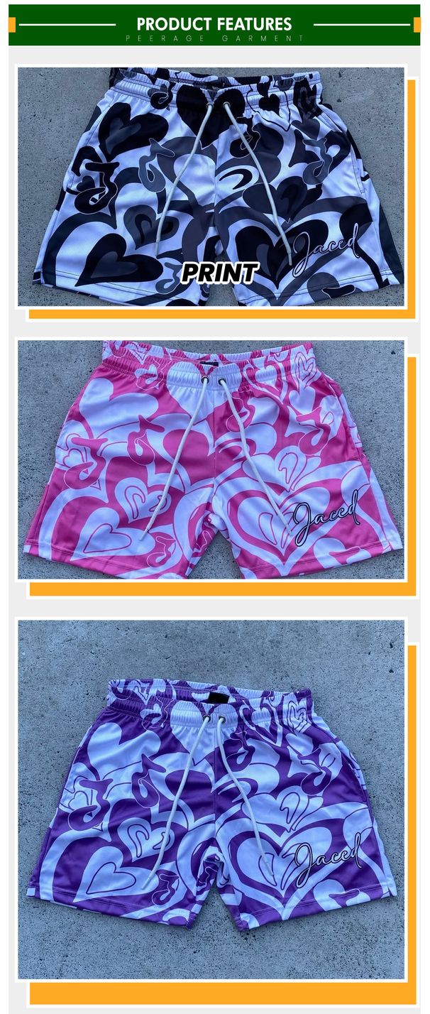 Manufacturer Custom Men's Gym Basketball Sports Shorts Wholesale High Quality Polyester 5 '6' 5 Inch Men's Mesh Shorts_viptrois.com