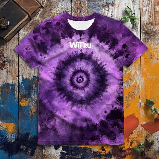 Men's Clothing Tie Dye Style Short Sleeved Spiral Cotton Full Print Direct Injection T Shirt Casual T Shirt_viptrois.com