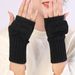 G101 Short Bowknot Gloves New Autumn Winter Women Cute Wrist Knitted Wool Warm Fingerless Arm Warmers_viptrois.com