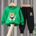 New Boys And Girls Suits Children's Spring And Autumn Style Sweatshirt Two Piece Suit Korean Style Handsome Middle And Large Children's Clothes Trend_viptrois.com