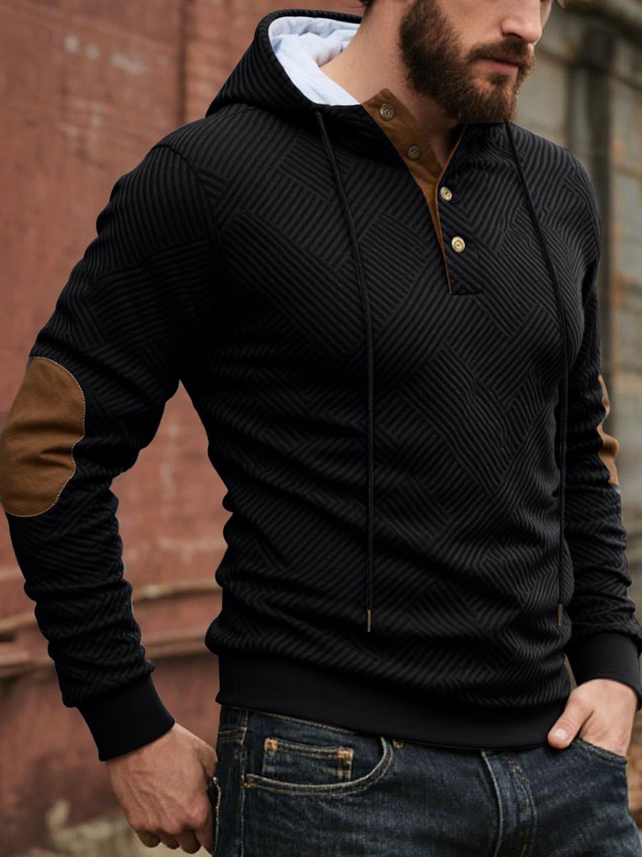 Men's New Simple And Fashionable Loose Hooded Casual Fashion Pullover Sweatshirt Long Sleeved Sports Top_viptrois.com