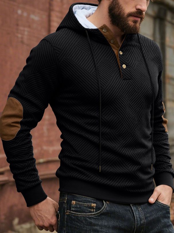 Men's New Simple And Fashionable Loose Hooded Casual Fashion Pullover Sweatshirt Long Sleeved Sports Top_viptrois.com