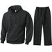 Men's Hooded Sweatshirt & Jogger Set - Embroidered Logo Pullover With Matching Pants, Polyester Fleece For Casual & Streetwear_viptrois.com