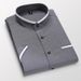 Men's Clothing Summer New Men's Short Sleeved Shirt Stand Collar Business Casual Fashion Men's Oxford Shirt_viptrois.com