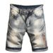 Men's Clothing Retro Distressed Denim Shorts Men's Trendy Brand Ins Motorcycle Washed Casual Stretch Shorts Zipper Decorated Shorts_viptrois.com