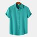 Men's Clothing Summer New Short Sleeved Solid Color Men's Shirt Tops_viptrois.com