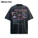 Men's Clothing High Street Washed Distressed Printed Letter Short Sleeved T Shirt Summer Men And Women Fashion Retro Loose Short Sleeved Top_viptrois.com