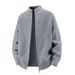 Men's Wavy Knit Cardigan Sweater - Oversized Batwing Loose Fit Long Sleeve Semi-Turtleneck Pullover For Autumn & Winter_viptrois.com