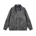 Autumn Winter American Style Loose Melad Plaid Patchwork Jacket Unisex Street Versatile Leather Coat Trendy_viptrois.com