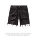 Suitable For All Seasons High Street Distressed For Men Plus Size Vintage Frayed Hem Beggar Jeans Five-Point Shorts Ins_viptrois.com