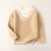 kid's clothing Preppy kids' sweater with fake collar and striped jumper over it_viptrois.com