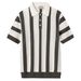 Men's Clothing Striped Knitted Polo Shirt Men's Handsome Lapel T Shirt New Summer Trend Casual Short Sleeved T Shirt_viptrois.com