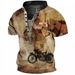 Unbeatable Quality Summer New Men's 3D Printed Navigation Map Compass Youth 6-piece Button Henley Shirt Short Sleeve_viptrois.com