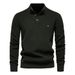 Pure Versatile Autumn Winter Zipper Stand Collar New European Size Long Sleeve Solid Color Casual Trendy Men's Sweater_viptrois.com