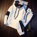 Men's Clothing Autumn Hip-Hop Hoodie Set Trendy Loose Fit Long Sleeve T-Shirt Pants Two-Piece Outfit For Students (Zip-Up & Pullover Styles)_viptrois.com