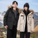 Unisex Winter Parka - Waterproof Duck Down Coat With Detachable Faux Fur Trim (Black/Cream, S-3XL)_viptrois.com