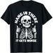 Camiseta Fiesta Halloween Esqueleto Bebiendo Café, Tela Suave Unisex, Transpirable, Cómoda, Moda Casual De Manga Corta_viptrois.com