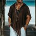 Men's Fashion V-Neck Hooded T-Shirt - Lightweight Casual Knit Top For Spring & Summer_viptrois.com
